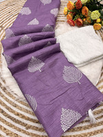 sadika Printed Daily Wear Silk Blend Saree(Purple)
