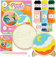 Kalakaram Punch Needle Embroidery Kit with Printed Designs and Tools for Beginners