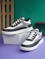 Bacan Multicolor Casuals Sneakers For Men(White, Grey, Black , 6)
