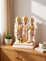 CraftGreen Ram Parivar Idol Shri Ram Sita Lakshman Hanuman Murti Statue for Pooja Mandir Decorative Showpiece  -  22 cm(Resin, Multicolor)