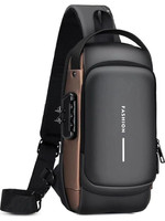 Modinity Black Shoulder Bag Sling Bag for Men |Anti-theft Crossbody Bag USB PU Shoulder Bag
