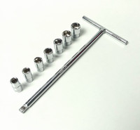 4MECH 1/4" Drive T-7 T-Handle Socket Set with (7, 8, 9, 10, 11, 12, 13 mm) 7 Sockets Socket Set(Pack of 8)