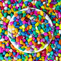 CHANCHALTRENDZ Multicolour Decorative Pebble Stones 5 Kg | Carved, Engraved, Painted, Polished, Regular Asymmetrical Rock Pebbles(Multicolor 5 kg)