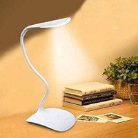 LOPAZ USB LED Desk Lamp Table Light 3 Level of Brightness Flexible Neck Table Lamp Table Lamp(12 cm, White)