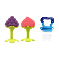 Atipriya Baby Fruit Nibbler and Feeder with Fruit Shape Silicone Teether for Teether and Feeder(Multicolor)