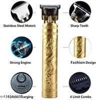 UZAN Professional T99 Rechargeable Cordless Electric Blade Beard Trimmer Trimmer 45 min  Runtime 4 Length Settings(Gold)