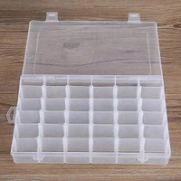 YAARA ENTERPRISE 36 Grids Clear Plastic Storage Box with Adjustable Dividers Organizer Pills Drugs Earrings Bead Jewelry Small Storage Box Case.(Pack of 1 ) 36 Grids Clear Plastic Storage Box Vanity Box(Clear)