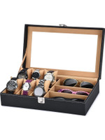 STORESHINE Men's and Women's Watch Box Holder Organizer Case in Black color(9 Compartments) Watch Box(Black, Holds 9 Watches)