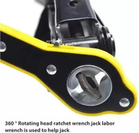 Auto Labor-Saving Jack Ratchet Wrench with Long Handle, Single Sided Jack Wrench TOOLS Car Jack Hand Rocker Wrench Car Handle Shake Arm Universal Car Jack Accessories Double Sided Rachet Wrench(Pack of 1)