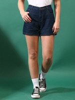 TALES & STORIES Solid Women Blue Denim Shorts