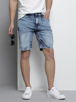 The Indian Garage Co. Solid Men Blue Denim Shorts