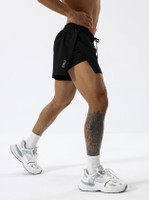 beatlain Printed Men Black Gym Shorts, Running Shorts, Sports Shorts