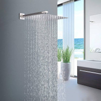 Prestige Ultra Slim Stainless Premium Steel Shower 12x12 inch(Only Shower Head) Spout Faucet(Wall Mount Installation Type)