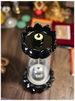 Starpion Ceramic & Resin Shivling Incense Backflow Smoke Fountain With 10 Incense Cones Decorative Showpiece  -  22 cm(Crystal, Glass, Multicolor)
