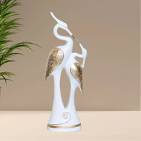 Flipkart SmartBuy Auspicious Vastu Duck Showpiece - Harmonious Home Decor - Symbol of Prosperity Decorative Showpiece - 36.83 cm(Polyresin, White, Gold)