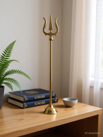 XOMARK Decorative Showpiece  -  30 cm(Brass, Red)