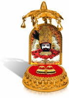 Adhvik Lord Khatu Shyam Baba/Barbarik With Charan Paduka and Umbrella Chhatra God Idol Decorative Showpiece  -  11 cm(Plastic, Multicolor)