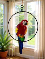 TSG Hanging Parrot for Home DÉCOR Outdoor Hanging Garden DÉCOR & Gifting Item Decorative Showpiece  -  30 cm(Polyresin, Resin, Red, Multicolor)