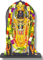 saf MDF Cutout of Ram Lalla Statue in Ayodhya Mandir (2D), Idol Home D?cor Decorative Showpiece  -  25 cm(Wood, Multicolor)