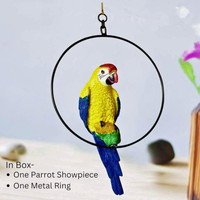 TSG Hanging Parrot for Home Decor Outdoor Hanging Garden Decor & Gifting Item Decorative Showpiece  -  30 cm(Polyresin, Resin, Yellow, Multicolor)