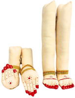 IAE Varalakshmi Hands and Legs Set 1.5 Ft / Lakshmi Devi Hands and Legs Decorative Showpiece  -  46 cm(Fabric, White)