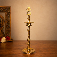 sacred needs Sacred Needs Brass Tirunelveli Kuthu Vilakku – 21.5 Inch (54.6 cm) Height Decorative Showpiece  -  54.6 cm(Brass, Gold)