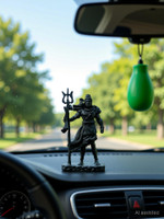 ZenCrafts Premium Shiva Statue for Car Dashboard,Good Luck Gift for Home Decor Decorative Showpiece  -  11.5 cm(Resin, Black)