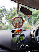 DS Artificial Birds Hanging Nest for Home Decoration Decorative Showpiece  -  9 cm(Jute, Brown)