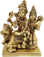 Om Pooja Shop Shiv Pariwar Brass Murti Decorative Showpiece  -  10.16 cm(Brass, Gold)