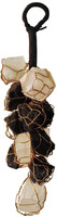 Sacred Sutra Black Tourmaline & Selenite Rough Chunks for Home Decor Vastu Decorative Showpiece  -  12 cm(Stone, Black, White)