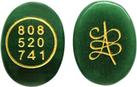 AtheenaAris Green Aventurine Zibu Coin Zebu Coin Switch Word, Switch No 808 asper Numerology Decorative Showpiece  -  5 cm(Crystal, Dark Green)