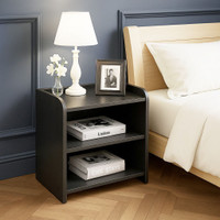 DEION side table for bedroom with storage Engineered Wood Side Table(Finish Color - Black, DIY(Do-It-Yourself))