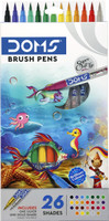 DOMS Brush Pens 26 Set Brush Tip Nib Sketch Pens(Set of 26, Multicolor)