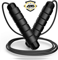 ABSSports CROSSFIT ADJUSTABLE FITNESS SKIPPING ROPE WITH BEARINGS Freestyle Skipping Rope(Black, Length: 275 cm)