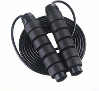 GOCART Adjustable Jump Rope Speed Skipping Rope With Ball Bearings And Memory Foam Handle Freestyle Skipping Rope(Black, Length: 280 cm)