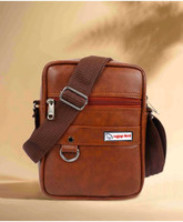 LUGGAGE WORLD Tan Sling Bag Cross-Body Sling Kit Messenger Bag|Side Bag|Men Women Stylish Small Travel