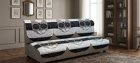 DPA Cotton 3 Seater Sofa Floral Cover(Pack of 6 Black)