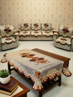 Sajavat Polycotton 3 Seater Sofa Floral Cover(Pack of 2 BROWN)