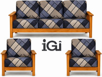 igi Polyester 3+1+1 Seater Sofa Printed Cover(Pack of 3 CREAM, GREY)