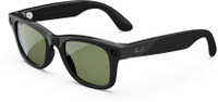 Ray-Ban | Meta Wayfarer (Gen 1) with Meta AI, photo and video capture(Shiny Black, Green lenses)