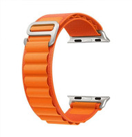 ABSOLUTE LIFESTYLE 2.5 inch Alpine Loop Nylon Bands/Straps Compatible with Watch 49mm 45mm 44mm 42mm Men & Women, Adjustable Strap with Metal G-Hook Premium orange Strap for iWatch Ultra Series SE 8 7 6 5 4 3 2 1 (Only Alpine Loop Strap, Watch NOT Included) Smart Watch Strap(Orange)