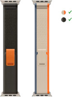 onefit 2 cm Trail Loop Strap Nylon Watch Band for Watch 42mm/44mm/45mm/49mm (Only Trail Loop, Watch NOT Included) Pack of 2 Smart Watch Strap(Black, Blue, Orange)