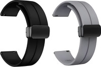 TooHype 22MM Soft Silicon Pack of 2 Smart Watch Strap with Magnetic Buckle for NOICEFIT ICON 2 / EVOLVE 3 / CALIBER 2 BUZZ / BOATT WAVE CALL / WAVE LITE / PRIMIA TALK / ULTIMA CALL MAX / LUNAR FIT / BOLT ROVER PRO / COSMIC R / STRIKER PRO / FIRBOLTT TALK PRO / INVINCIBLE PLUS / PHOENIX PRO / COBRA /