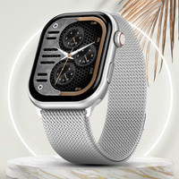 Fire-Boltt Brillia Pro 51.3mm (2.02) Largest AMOLED Display, Bluetooth Calling,Premium Look Smartwatch(Blue Mesh Strap, Free Size)