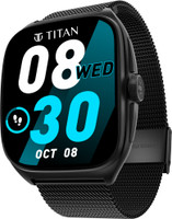 Titan Evolution |46.9mm Curved AMOLED Display|Aluminium Case|Working Crown|BT Calling Smartwatch(Black Strap, Free Size)
