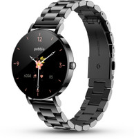 Pebble EVE 1.19'' AMOLED BT Calling, SS Strap, 700 Nits Display, Women's Health Tracker Smartwatch(Classic Black Strap, Free Size)