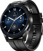 boAt Chrome Horizon, 1.51''(3.83cm) AMOLED Display, Video Watch Face, HRV Tracker Smartwatch(Midnight Black Strap, Free Size)