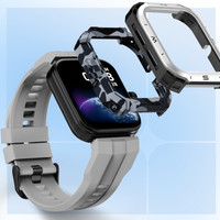 Noise Triumph 1.85" Display with swappable dial cases, BT Calling, With Free Dial Case Smartwatch(Grey Strap, Regular)