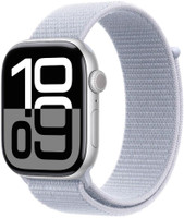 Apple Watch Series 10 GPS 46mm Silver Aluminium with Blue Cloud Sport Loop(Blue Cloud Strap, Free Size)