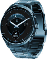 Titan Heritage 1.43'' AMOLED|60Hz|Stainless Steel|BT Calling|Working Crown|3D UI|Mens Smartwatch(Blue Strap, Free Size)